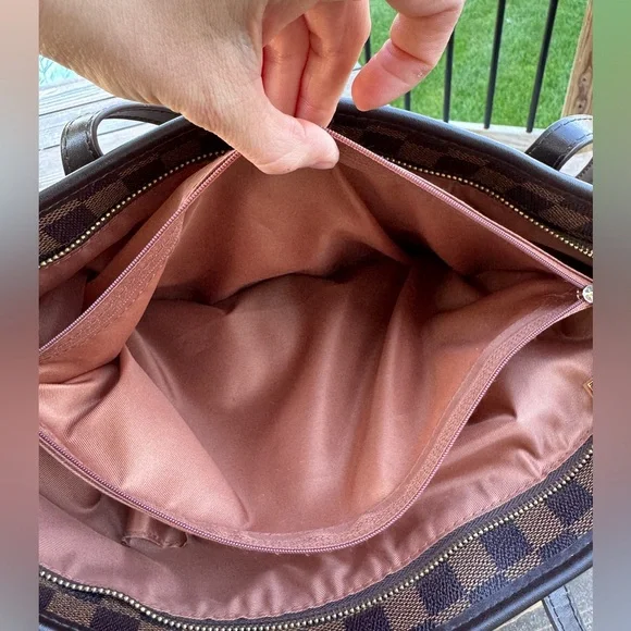 Brown Checkered Tote Bag - Picture 9 of 10